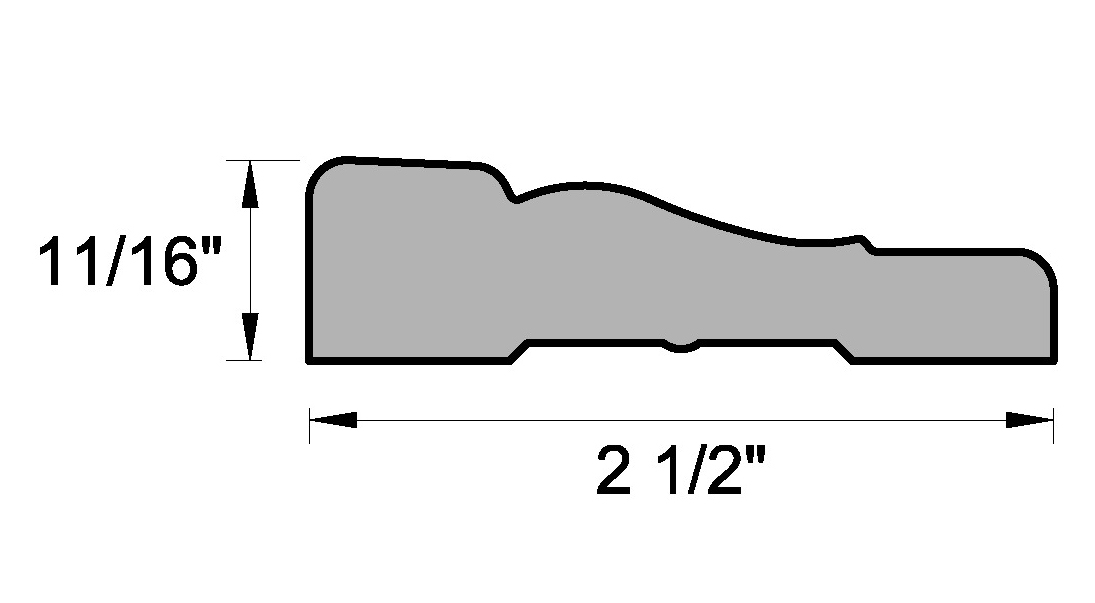 Main 3 - (8710) 11/16" X 2-1/2" CLEAR PINE COLONIAL CASING - Arlington Coal & Lumber