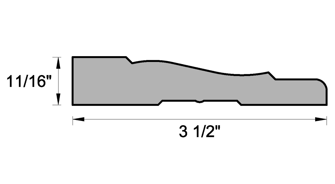 Main 3 - (8754) 11/16" X 3-1/2" CLEAR PINE COLONIAL CASING - Arlington Coal & Lumber