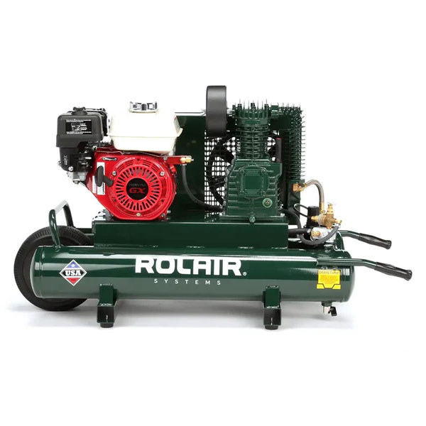 Main 1 - ROLAIR 5.5 HP 9-GALLON AIR COMPRESSOR HONDA GAS ENGINE (9.3 CFM @ 90 PSI) - Arlington Coal & Lumber