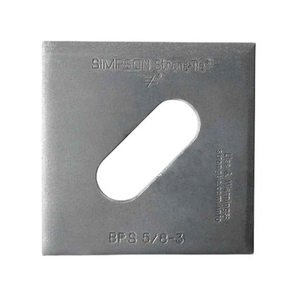 Main 1 - SIMPSON 5/8" 3"X3" H/D GALV. BEARING PLATE (50/BX) BP5/8-3HDG - Arlington Coal & Lumber