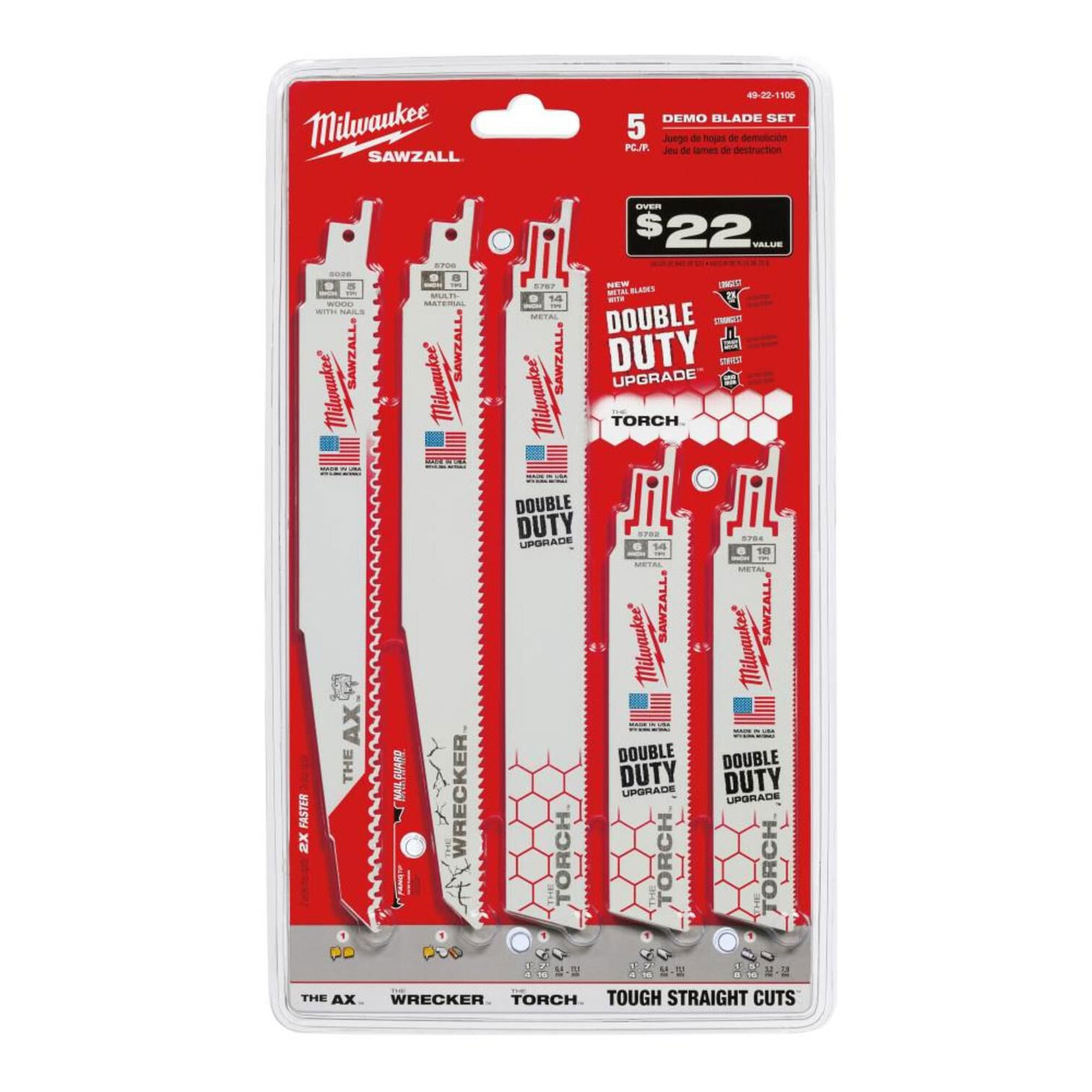 Main 3 - MILWAUKEE BLADE SET SAWZALL DEMOLITN 5PC - Arlington Coal & Lumber