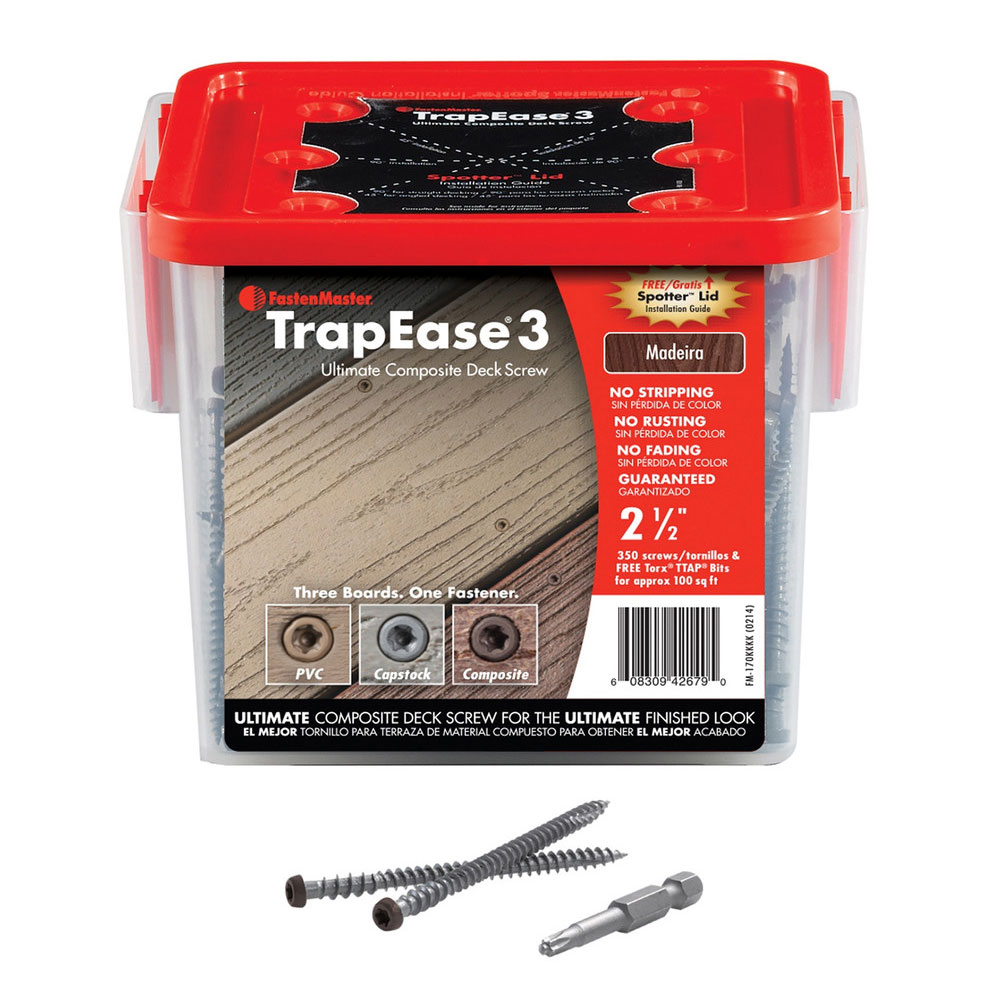 Main 1 - TRAPEASE-3 MADEIRA TREX SELECT SCREWS (350 COUNT) #9 X 2-1/2" TORX® TTAP® DRIVE - Arlington Coal & Lumber