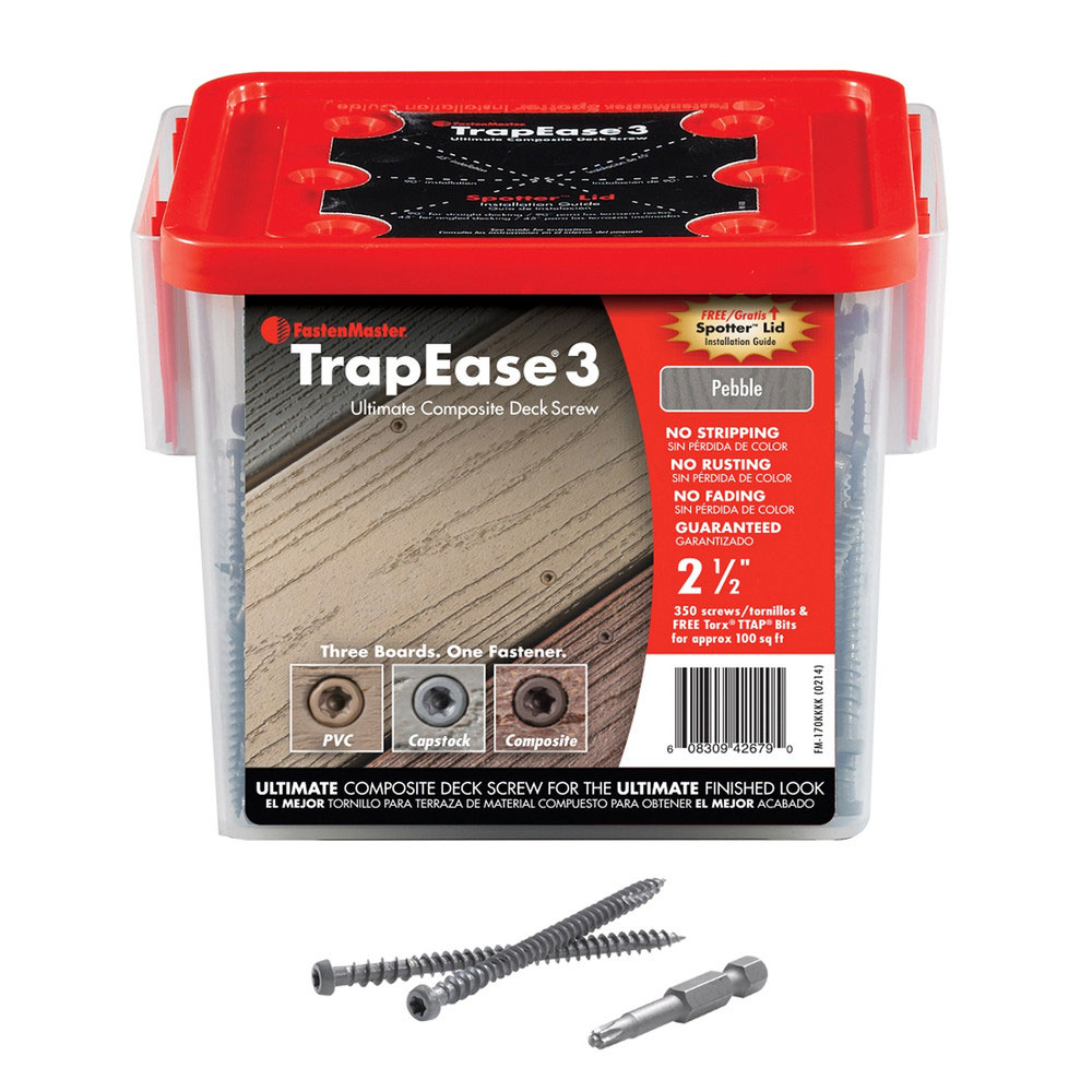 Main 1 - TRAPEASE-3 PEBBLE GRAY TREX SELECT SCREWS (350 COUNT) #9 X 2-1/2" TORX® TTAP® DRIVE - Arlington Coal & Lumber