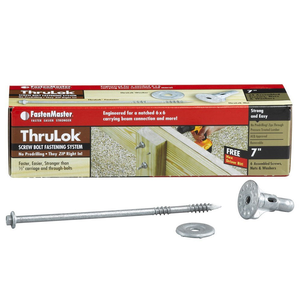 Main 1 - PACK (6) 7" THRU-LOK SCREW BOLT FASTENING SYSTEM - Arlington Coal & Lumber