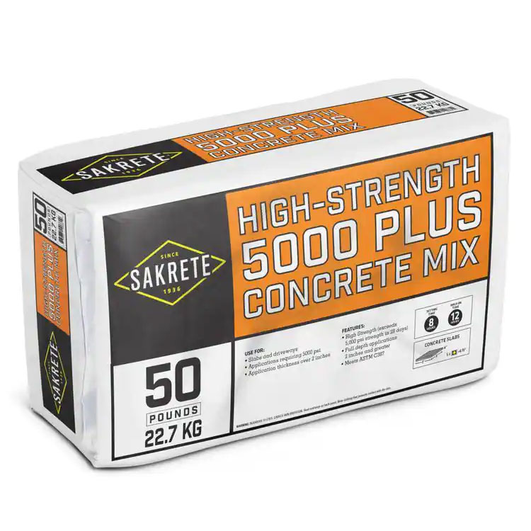 Main 1 - 50# BAG SAKRETE 5000-PLUS HIGH STRENGTH CONCRETE MIX .38 CU/FT (64 BAGS PER PALLET)  - Arlington Coal & Lumber