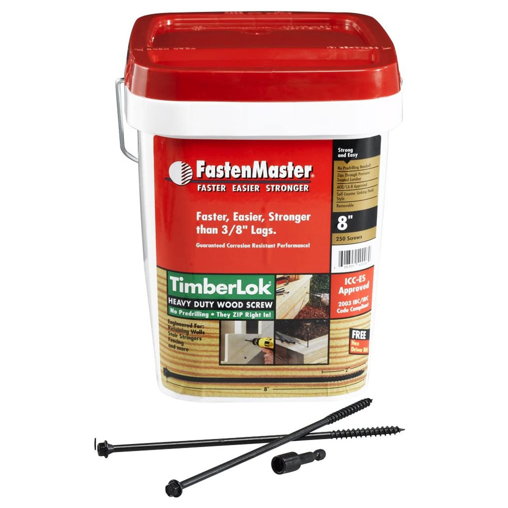 Main 1 - BUCKET (250) 8" TIMBERLOK HEAVY DUTY WOOD SCREW - Arlington Coal & Lumber