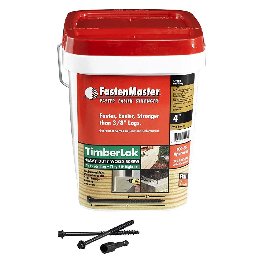 Main 1 - BUCKET (250) 4" TIMBERLOK HEAVY DUTY WOOD SCREW - Arlington Coal & Lumber