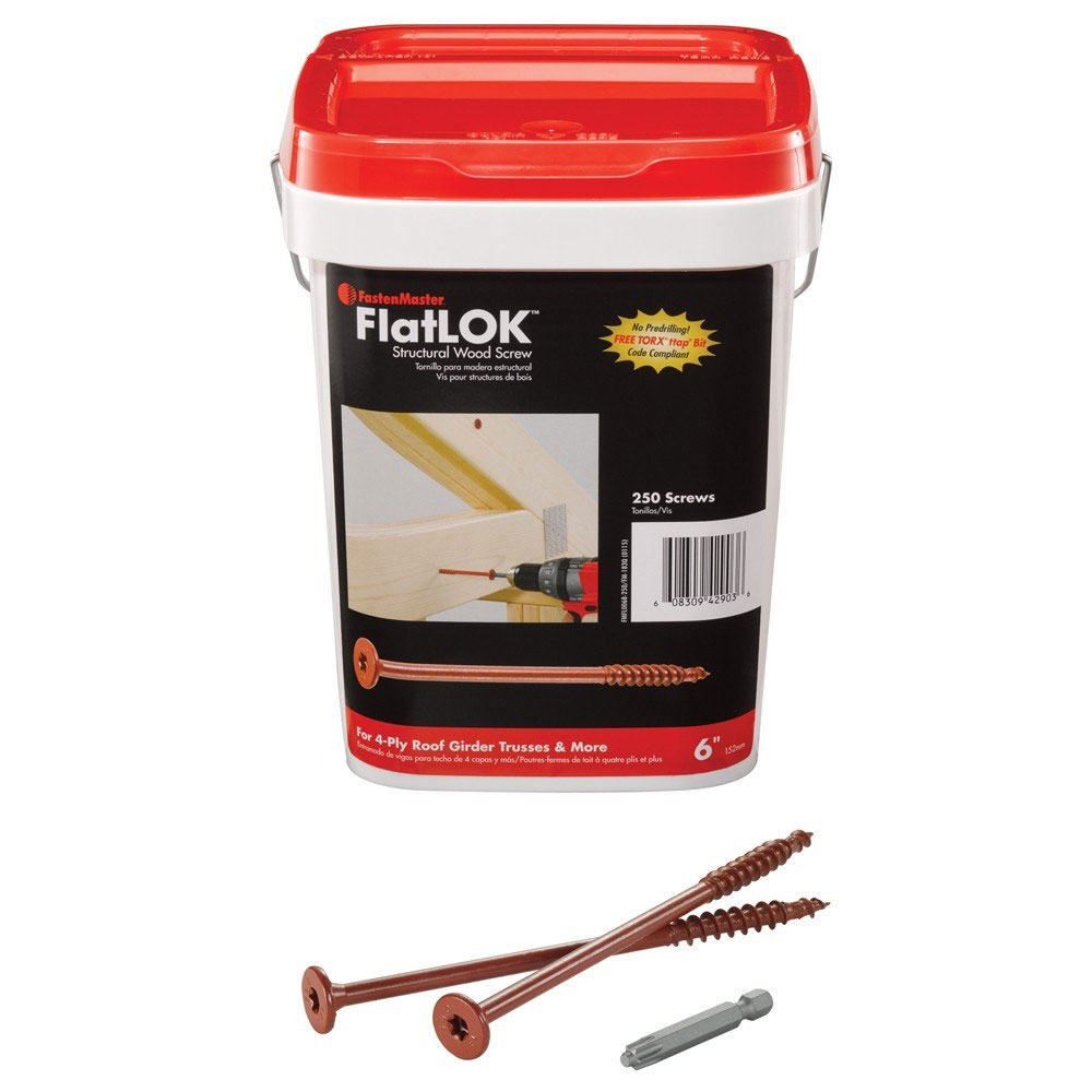 Main 1 - BUCKET (250) 6" FLATLOK ENGINEERED WOOD FASTENER - Arlington Coal & Lumber