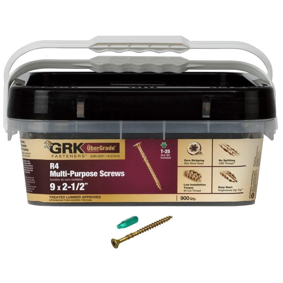 Main 2 - GRK #9 X 2-1/2" R4 MULTI PURPOSE SCREW (900 PCS) XL BUCKET T-25 - Arlington Coal & Lumber