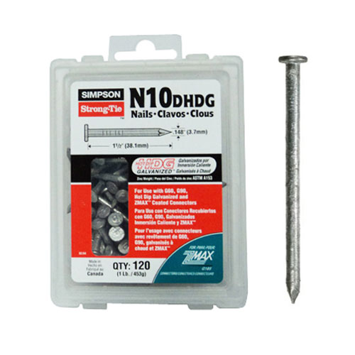 Main 1 - SIMPSON 1-1/2" (.148) 10D H/D GALV JOIST HNGR NAILS 120-PCS (N10DHDG-R) - Arlington Coal & Lumber