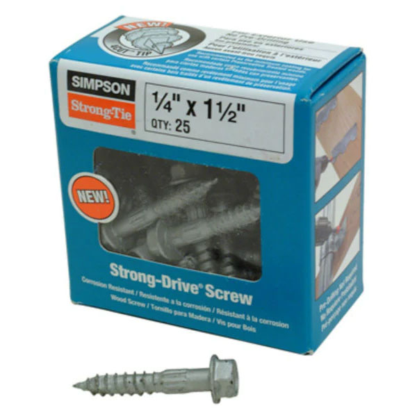 Main 1 - SIMPSON SDS25112-R25 25 PK 1/4" X 1-1/2" STRONG DRIVE SCREW - Arlington Coal & Lumber
