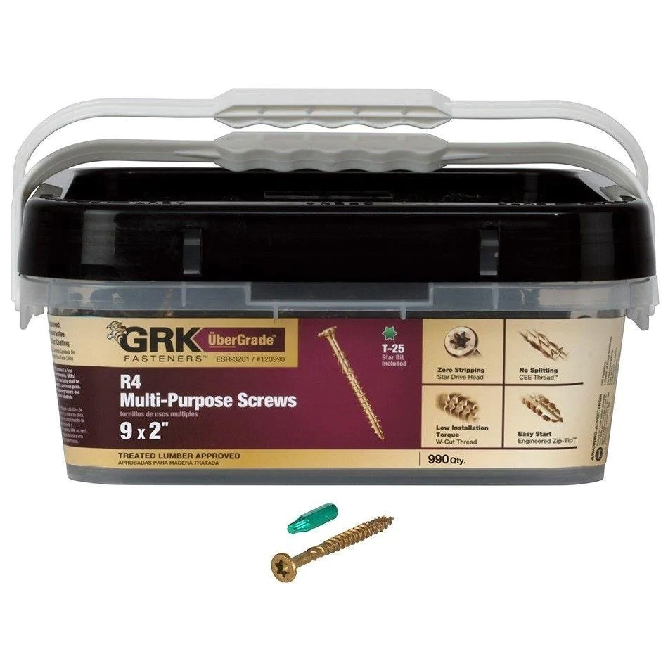 Main 2 - GRK #9 X 2" R4 MULTI PURPOSE SCREW (990 PCS) XL BUCKET T-25 - Arlington Coal & Lumber