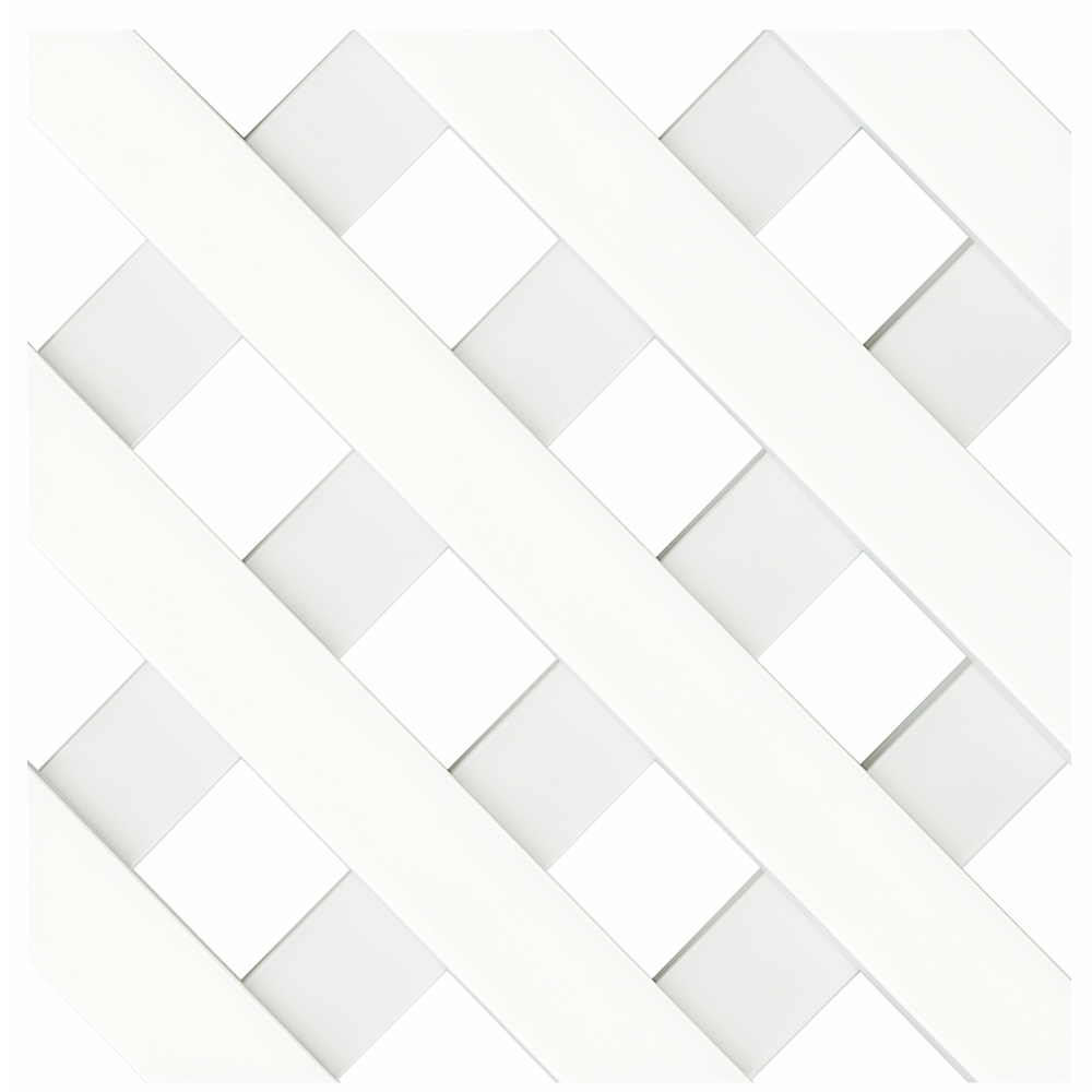 Main 1 - 4' X 8' PERMALATT 1" DIAGONAL WHITE LATTICE PANEL 1/2"  DURASHELL - Arlington Coal & Lumber