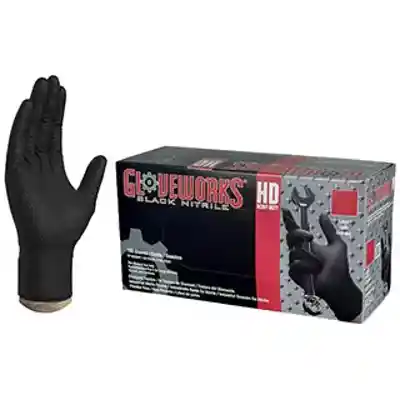 AMMEX BLACK HD 6MIL NITRILE DISPOSABLE GLOVE LARGE 100CT - Arlington Coal & Lumber