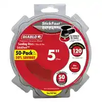 Main 1 - 5" SAND DISC PULL TAB 120-G PSA=PRESSURE SENSITIVE ADHSV. BACKING (50-PAK) - Arlington Coal & Lumber