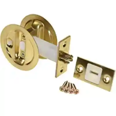 LOCK POCKET DOOR PRIVACY BRASS - Arlington Coal & Lumber