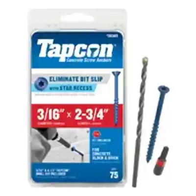 TAPCON 3/16 X 2-3/4" P/HEAD MASONRY SCREW 75 PK (#24365) - Arlington Coal & Lumber