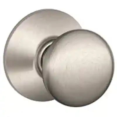 SCHLAGE F10VPLY619 PASSAGE PLYMOUTH KNOB SATIN NICKEL ** VISUAL PACK ** - Arlington Coal & Lumber