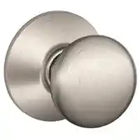 Main 1 - SCHLAGE F10VPLY619 PASSAGE PLYMOUTH KNOB SATIN NICKEL ** VISUAL PACK ** - Arlington Coal & Lumber
