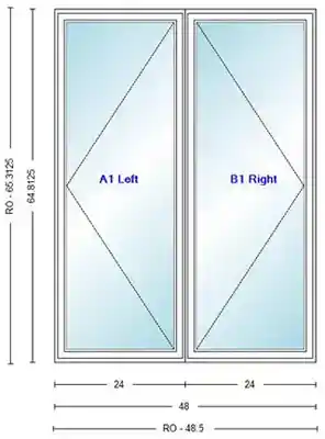 ANDERSEN 400 SERIES C255 LR WHITE CASEMENT UNIT HIGH PERF LOW E4 INSUL GLASS # 1309493 - Arlington Coal & Lumber