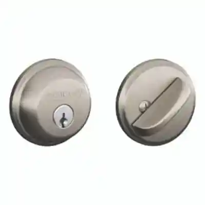SCHLAGE SINGLE CYL DEADBOLT619 SATIN NICKEL FIN. B60 ****VISUAL PACK***** - Arlington Coal & Lumber