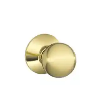 Main 1 - SCHLAGE ORBIT PASSAGE KNOB BRIGHT BRASS F10 ORB 605  - Arlington Coal & Lumber