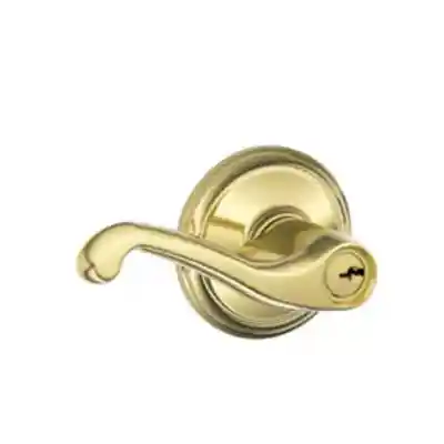 SCHLAGE F51V PLY/FLA ENTRY LOCK.BRASS(605) RIGHT HAND - Arlington Coal & Lumber
