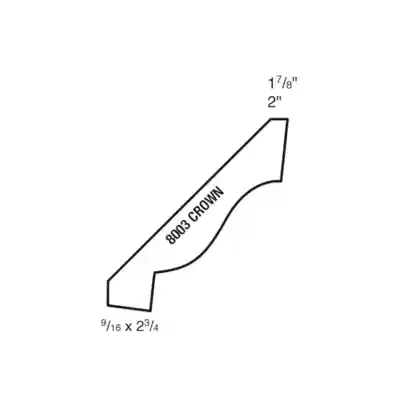 (8003) 9/16" X 2-3/4" CLEAR PINE CROWN MOULDING 10' - 16' ONLY - Arlington Coal & Lumber