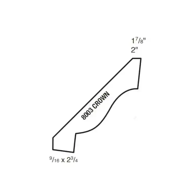 Main 2 - (8003) 9/16" X 2-3/4" CLEAR PINE CROWN MOULDING 10' - 16' ONLY - Arlington Coal & Lumber