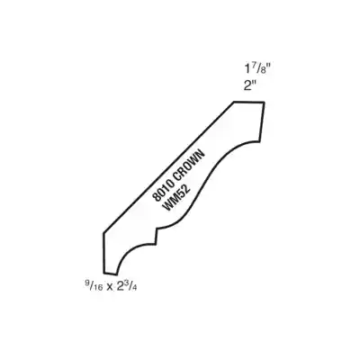 (8010) PINE 9/16" X 2-3/4" CLEAR PINE CROWN MOULDING *** OG COVE EDGE *** - Arlington Coal & Lumber