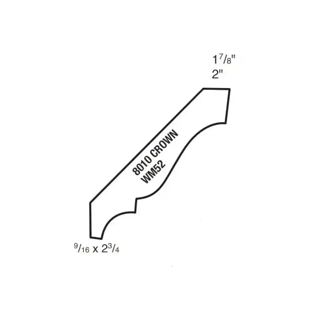 Main 2 - (8010) PINE 9/16" X 2-3/4" CLEAR PINE CROWN MOULDING *** OG COVE EDGE *** - Arlington Coal & Lumber