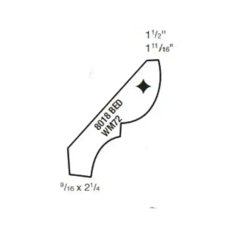 Main 2 - (8018) 9/16" X 2-1/4" CLEAR PINE BED MOULDING - Arlington Coal & Lumber