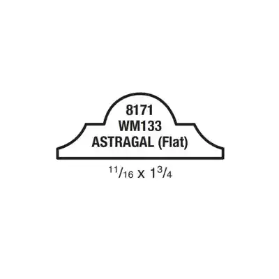(8171) 11/16" X 1-3/4" CLEAR PINE ASTRAGAL MOULDING - Arlington Coal & Lumber