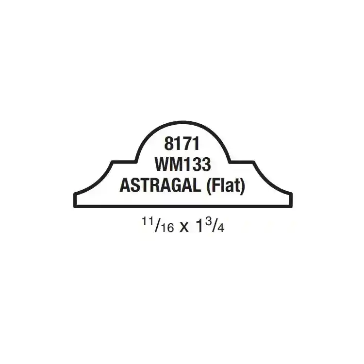 Main 2 - (8171) 11/16" X 1-3/4" CLEAR PINE ASTRAGAL MOULDING - Arlington Coal & Lumber