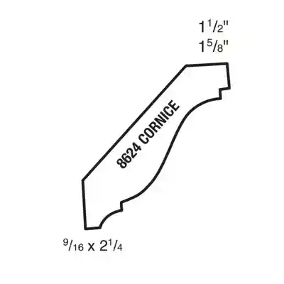 (8624) 9/16" X 2-1/4" CLEAR PINE CORNICE MOULDING - Arlington Coal & Lumber