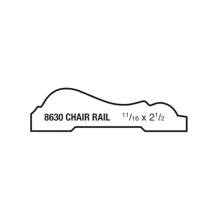 Main 2 - (8630) 11/16" X 2-1/2" CLEAR PINE CHAIR RAIL MOULDING - Arlington Coal & Lumber
