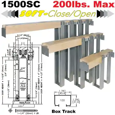JOHNSON 153068-SC SOFT CLOSE POCKET DOOR FRAME 2/0 TO 3/0 X 6'-8" HEIGHT (165LB DR ) - Arlington Coal & Lumber