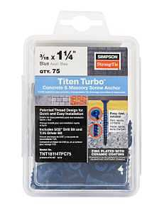 Main 1 - SIMPSON 3/16 X 1-1/4 FLAT TITEN TURBO 75 TUB (TNT18114TFC75) - Arlington Coal & Lumber