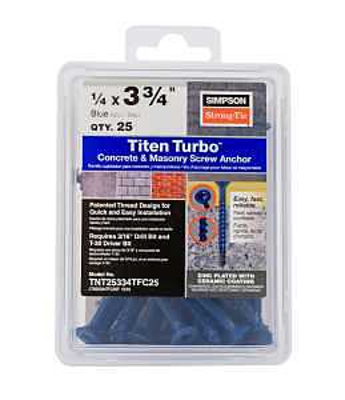 SIMPSON 1/4 X 3-3/4 FLAT TITEN TURBO 25 TUB (TNT25334TFC25) - Arlington Coal & Lumber
