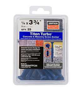 Main 1 - SIMPSON 1/4 X 3-3/4 FLAT TITEN TURBO 25 TUB (TNT25334TFC25) - Arlington Coal & Lumber