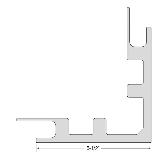 Main 2 - KLEER **J CHANNEL** OUTSIDE CORNER 5/4 X 6 X 20 FT PVC (15/16" X 5-1/2")  7977R20  3/PCS UNIT - Arlington Coal & Lumber
