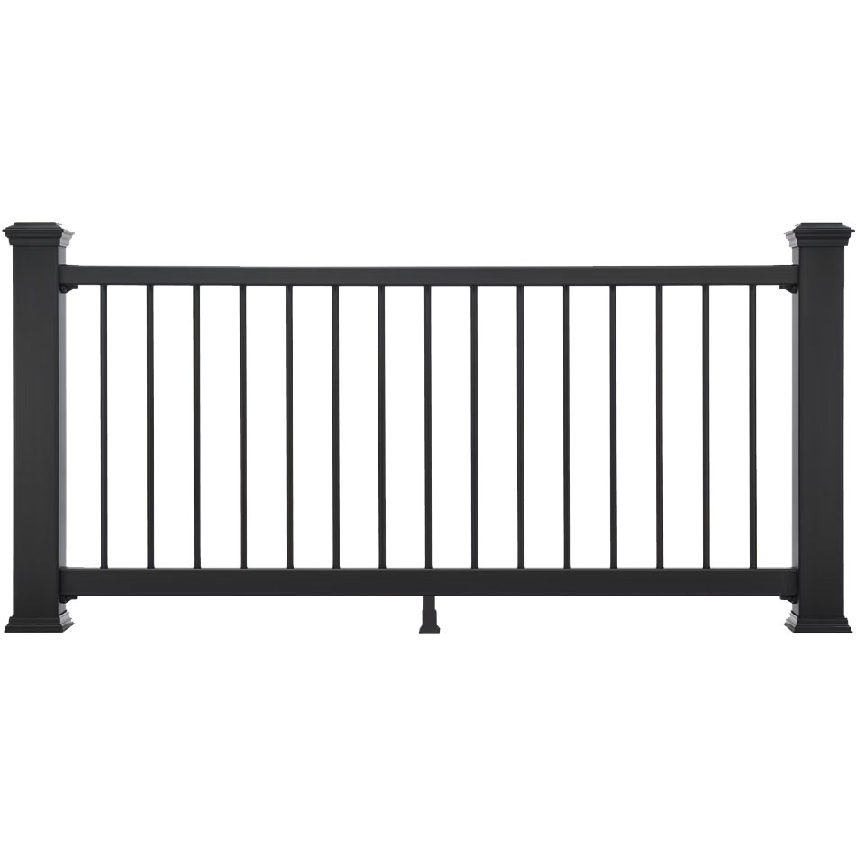 Main 2 - TREX **SELECT** BLACK HORIZONTAL 6' X 36" CLASSIC RAIL KIT W/ BLACK ALUM BALS (TOP & BTM RAIL, HARDWARE, ADJ. FOOTBLOCK, BALS) - Arlington Coal & Lumber