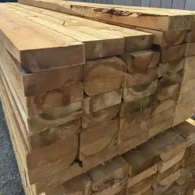 Main 2 - 3" X 8" X 10' EASTERN HEMLOCK FULL SAWN ROUGH GARDEN BOX TIMBERS (LAGGING) - Arlington Coal & Lumber