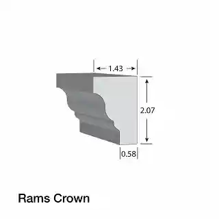Main 1 - KLEER PVC RAM'S CROWN 1-13/32" X 2" X 16' KLEER #5158 (6/PK) - Arlington Coal & Lumber