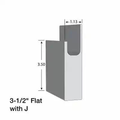 KLEER PVC 1-1/8" X 3-1/2" X 16'  FLAT CASING WITH J-CHANNEL #7968C16 (4/PK) - Arlington Coal & Lumber