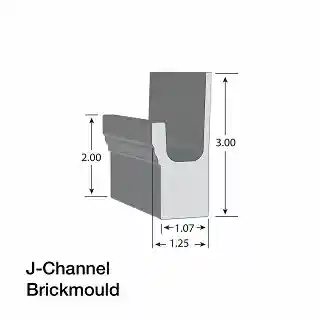 Main 1 - KLEER PVC J-CHANNEL BRICK MOULD 1-1/4" X 2" X 17' #5657P17 (6/PK) - Arlington Coal & Lumber