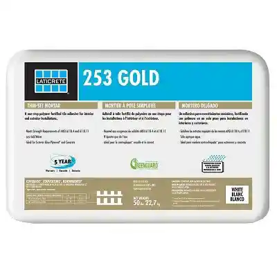 Main 1 - 50# GREY LATICRETE THIN-SET MORTAR (POLYMER FORTIFIED) (#253 GOLD) 10YR WARRANTY - Arlington Coal & Lumber