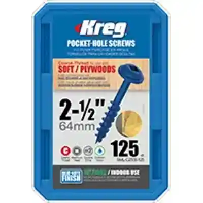 KREG #8 X 2-1/2" BLUE COARSE WASHER HEAD 125 CT (SML-C250B-125) - Arlington Coal & Lumber