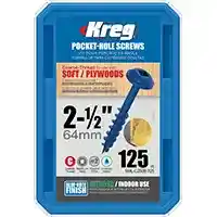 Main 1 - KREG #8 X 2-1/2" BLUE COARSE WASHER HEAD 125 CT (SML-C250B-125) - Arlington Coal & Lumber