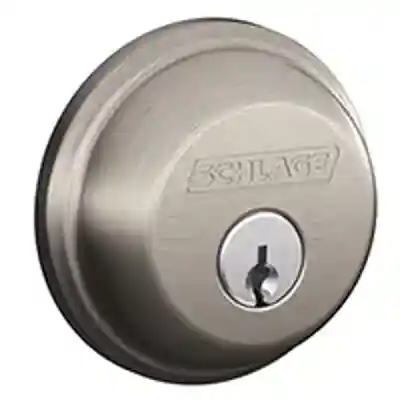 SCHLAGE B60NV619 SINGLE CYLINDER DEADBOLT SATIN NICKEL ** VISUAL PACK ** - Arlington Coal & Lumber